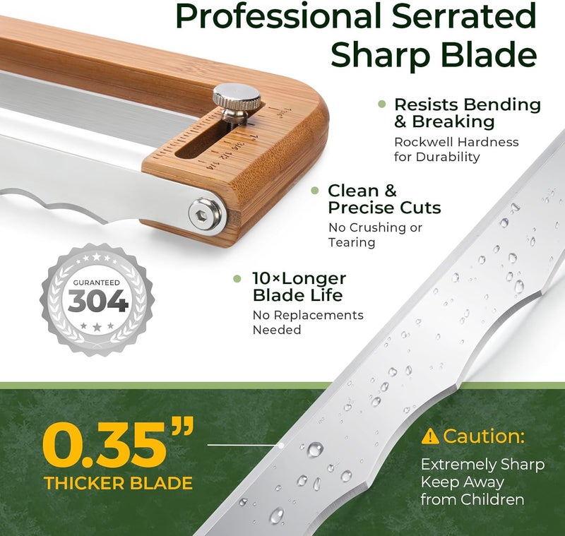 keechee Bread Pilot Adjustable Bread Knife – Upgraded Bread Slicer for Homemade & Sourdough Loaves, Serrated Stainless Blade with Precision Thickness Guide, Gift for Artisan Bakers - Image 5